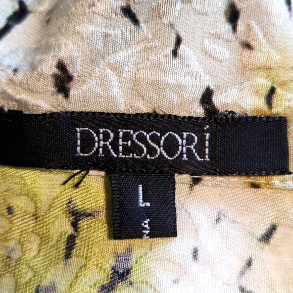 Dressori 100% Silk Art Abstract Design 3/4 Length Sleeves Blouse Size Large EUC - Picture 7 of 9